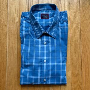 UNTUCKit Men’s Long Sleeve Performance Shirt Slim Fit 2XL Blue White Plaid